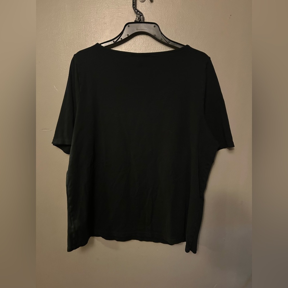 Lauren Ralph Lauren Shirt - black round neck short sleeve cotton basic top - Picture 5 of 8